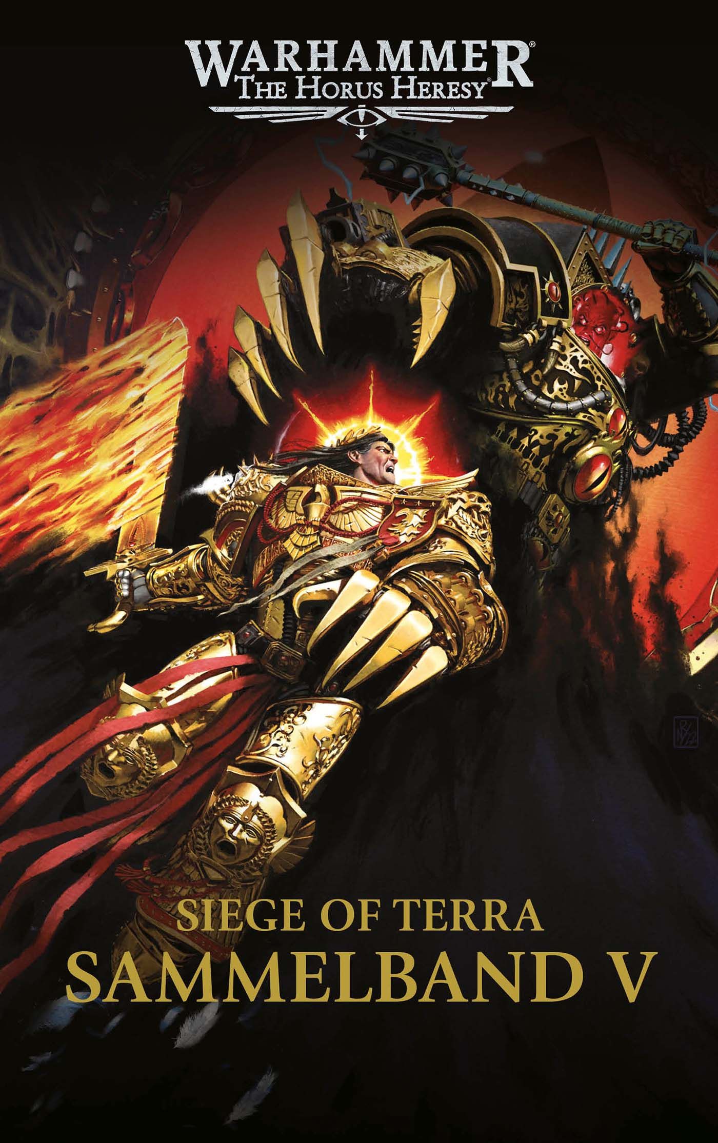 Warhammer 40k: Horus Heresy - Siege of Terra Sammelband 5 Krieger, Rüstung, Gold, Hammer, Schlachtfeld