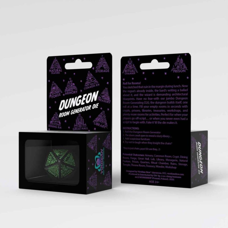 Dungeon, Raum-Generator-Würfel, Würfel, Verpackung, Lila