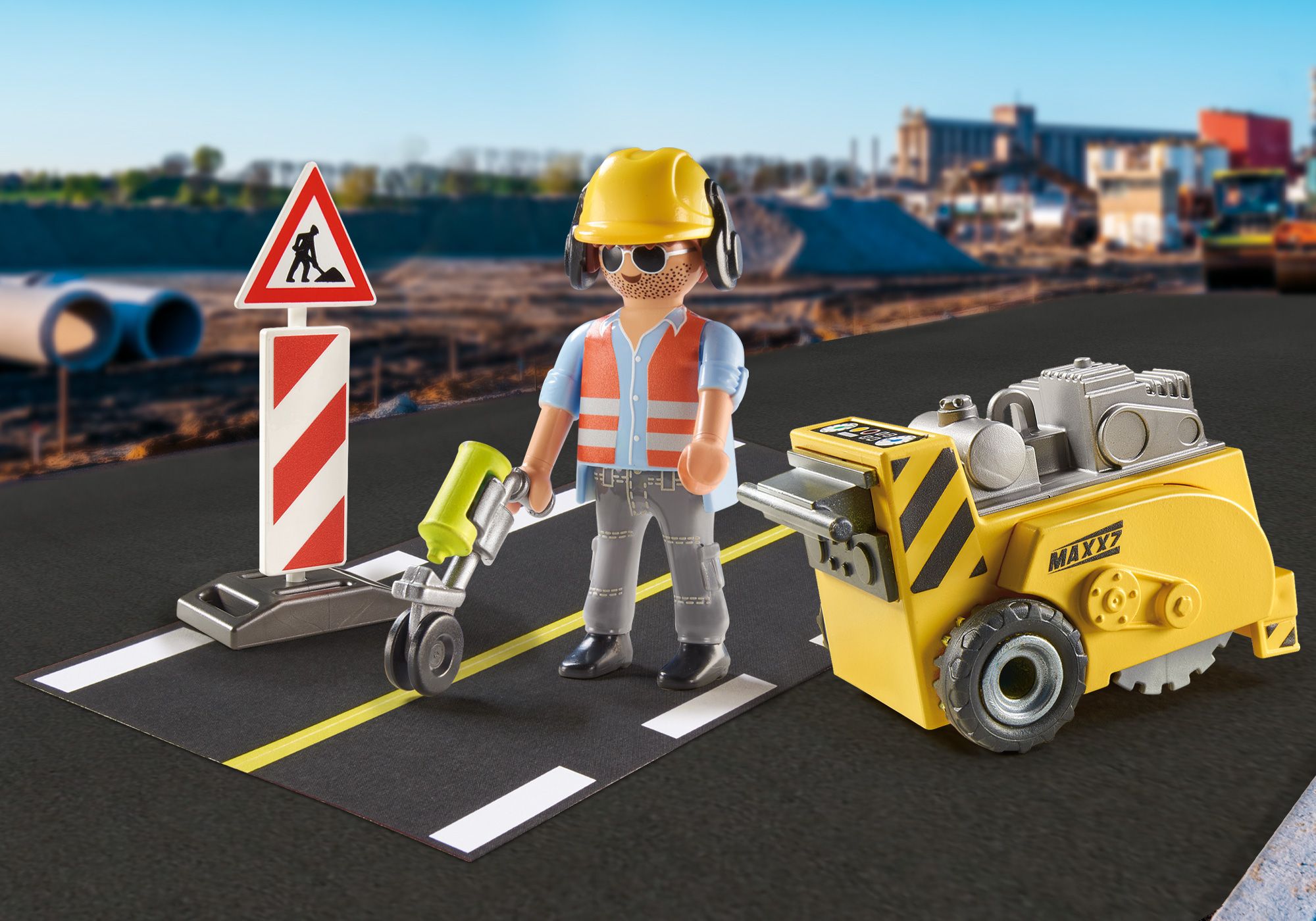 Playmobil: Geschenkset - Bauarbeiter mit Kantenfräser