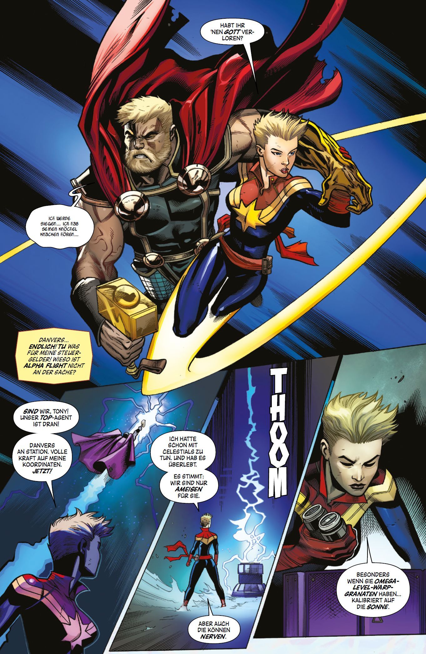 Avengers Bd.1: Galaktische Götter 2020 superhero, cape, blonde, lightning, action