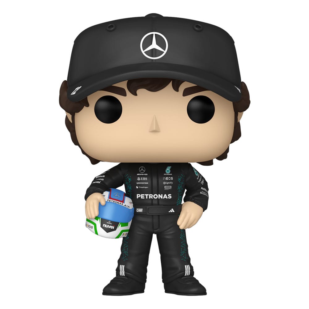 Formel 1: POP Kimi Antonelli (13) Person-Figur, Mütze, Mercedes-Benz, Rennanzug, Ball