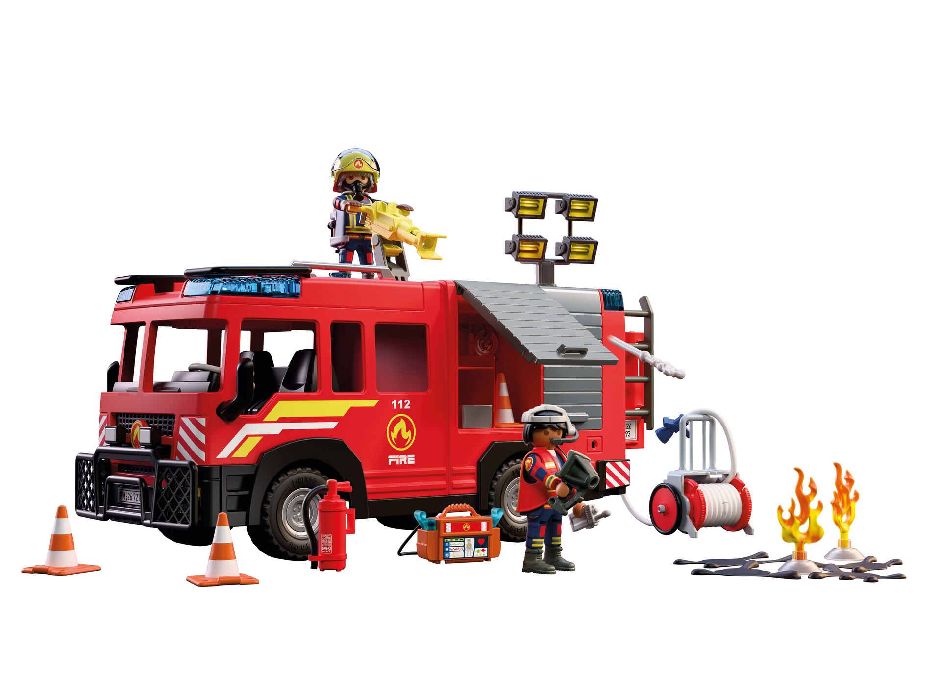 Playmobil: City Action - Feuerwehr-Rüstfahrzeug Feuerwehr, Feuerwehrauto, Rettungswagen, Playmobil-Set, Feuerwehrmann