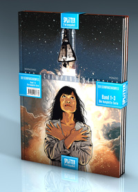 Schimpansenkomplex Bd.1-3 Ferienpaket Sci-fi Kunst, Astronauten-Anzug, Blauer Himmel, Collage, Figur Silhouette
