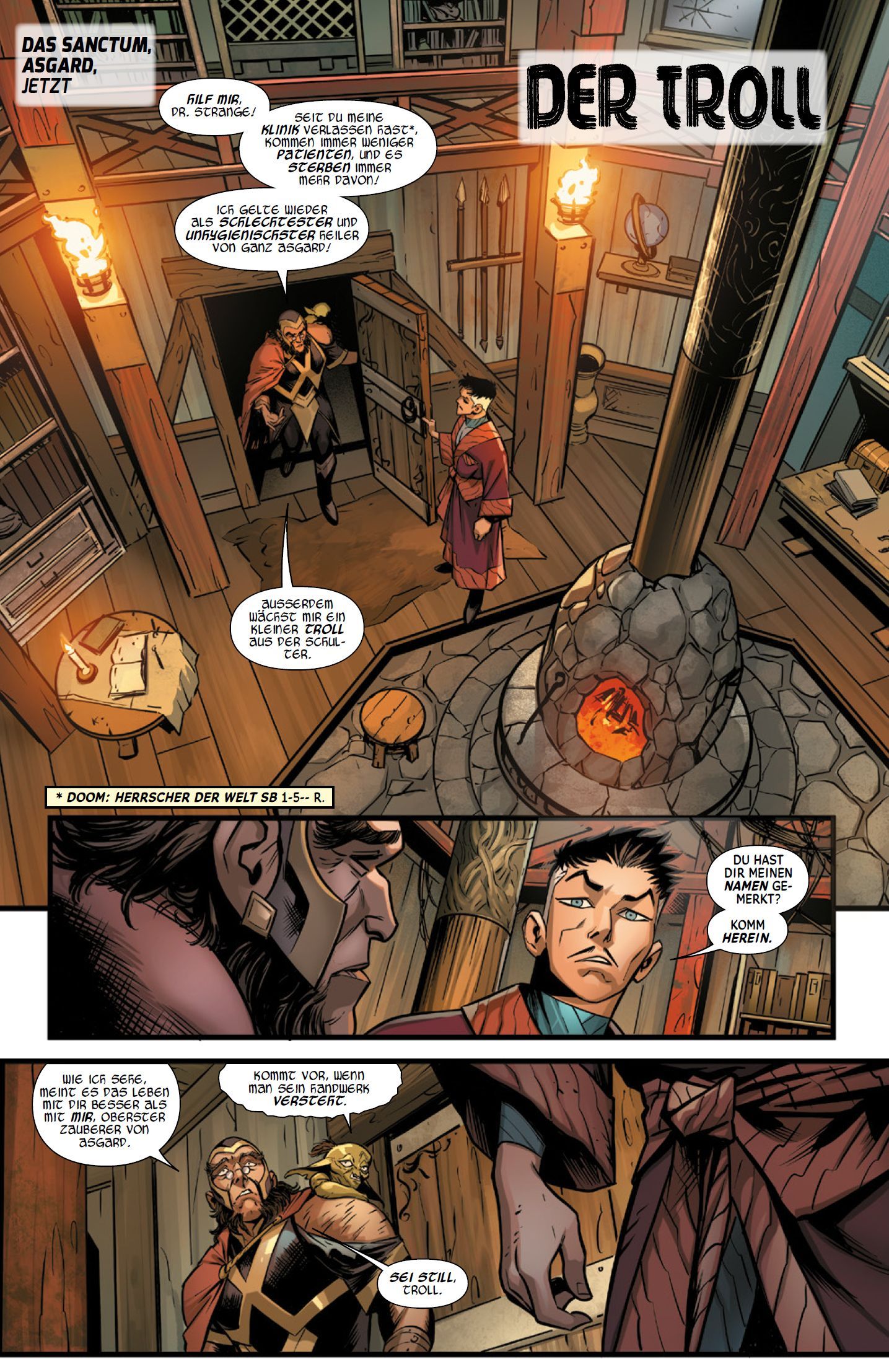 Fantasy, Comic, Panel, Hammer, Feuer