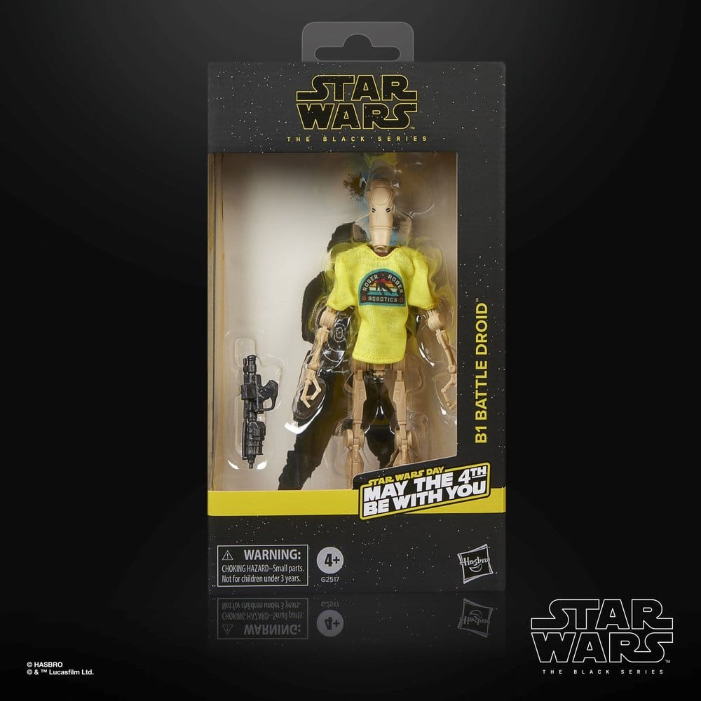 Star Wars AF: Black Series B1 Battle Droid (May the 4th Be With You) 15cm Star Wars Figur, B1 Battle Droid, gelbes Shirt, Actionfigur, verpacktes Spielzeug