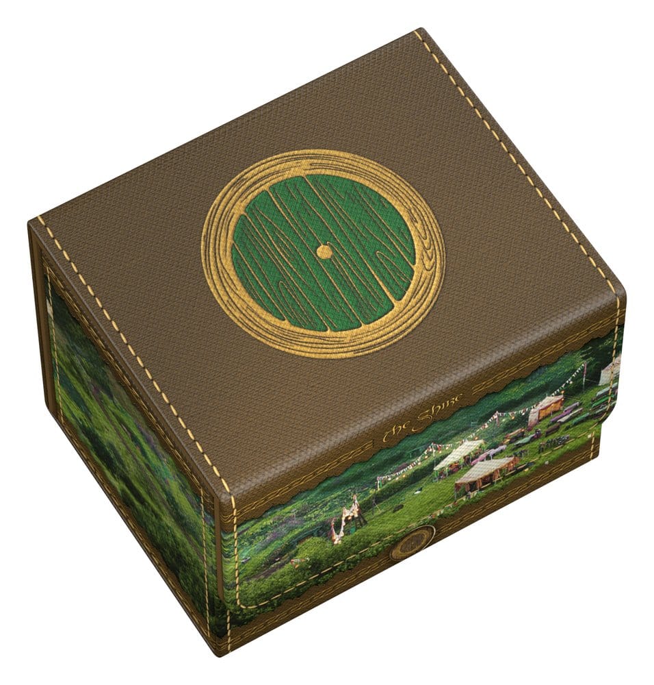 Ultimate Guard: Deckbox Sidewinder 100+ Lord of the Rings - The Shire Box, Leder, Braun, Grünes Emblem, Gemustert Seiten