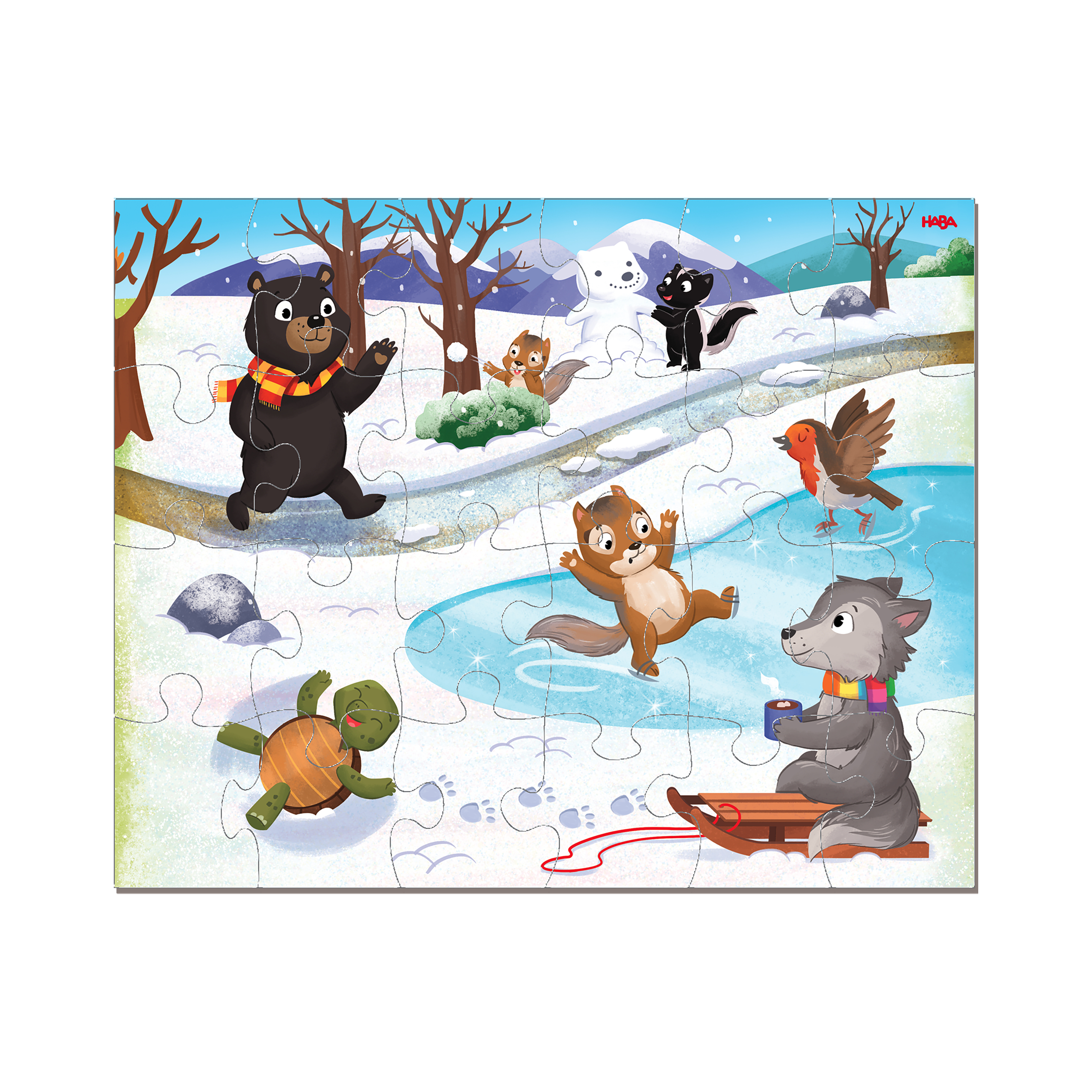 Puzzle, Winter, Tiere, Eis, Hundeschlitten