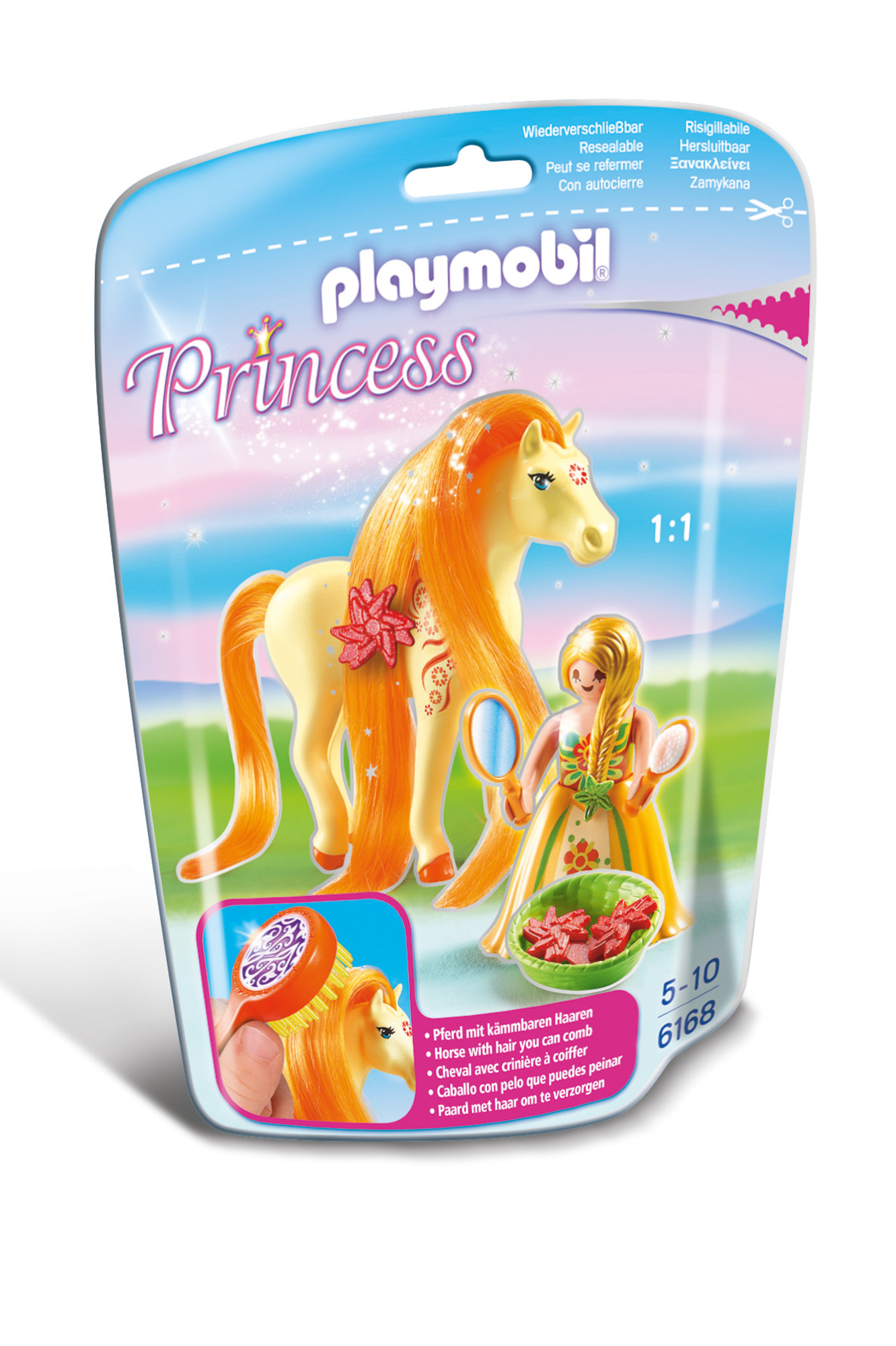 Playmobil: Princess - Kämmpferd Sunny Puppe, Pferd, Playmobil, Prinzessin, Haarschmuck