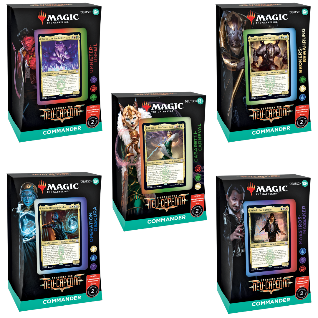 Magic CCG dt.: Neu Capenna Commander Deck Display (5 Decks)