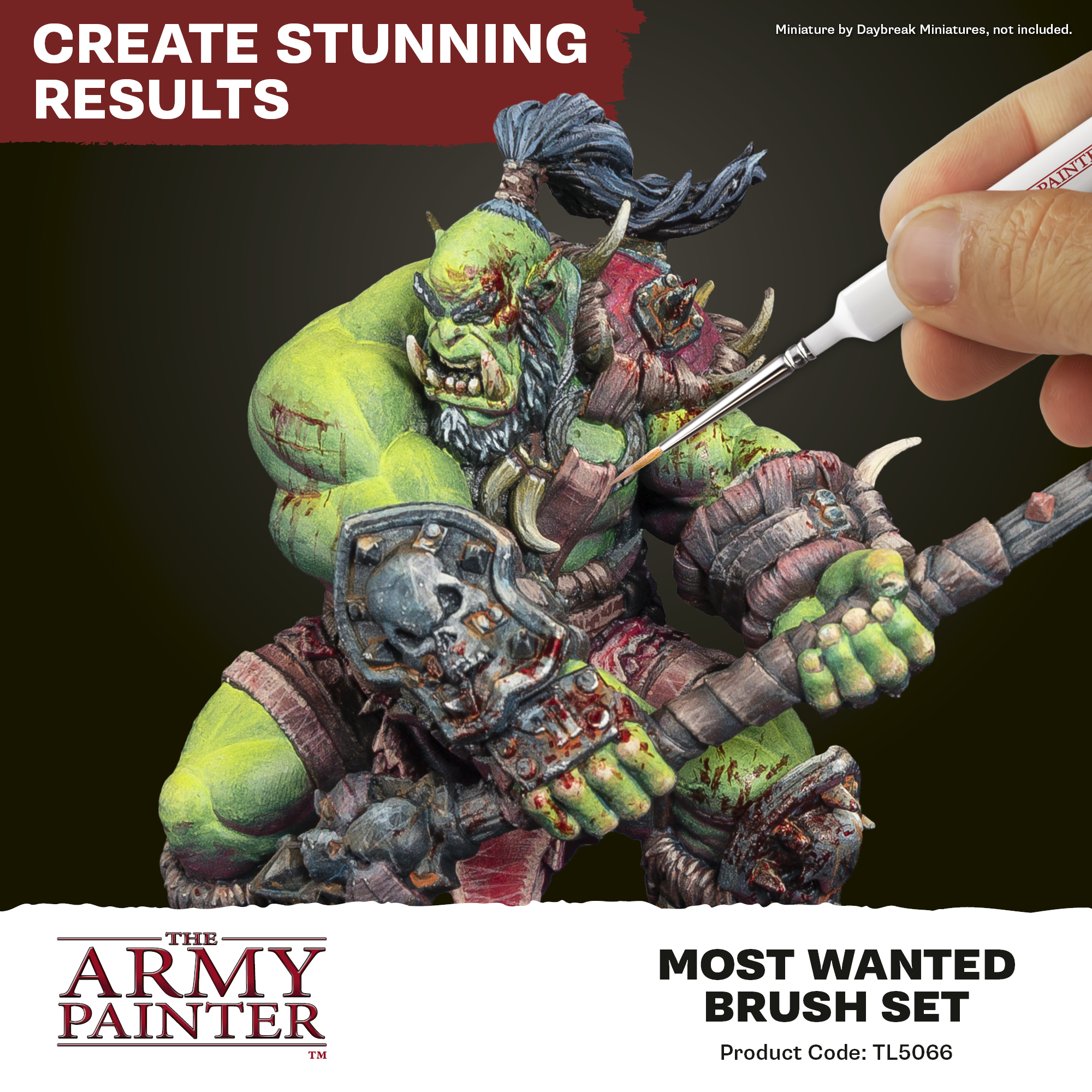 Army Painter: Most Wanted Brush Set orc, miniature, action figure, green skin, battle axe