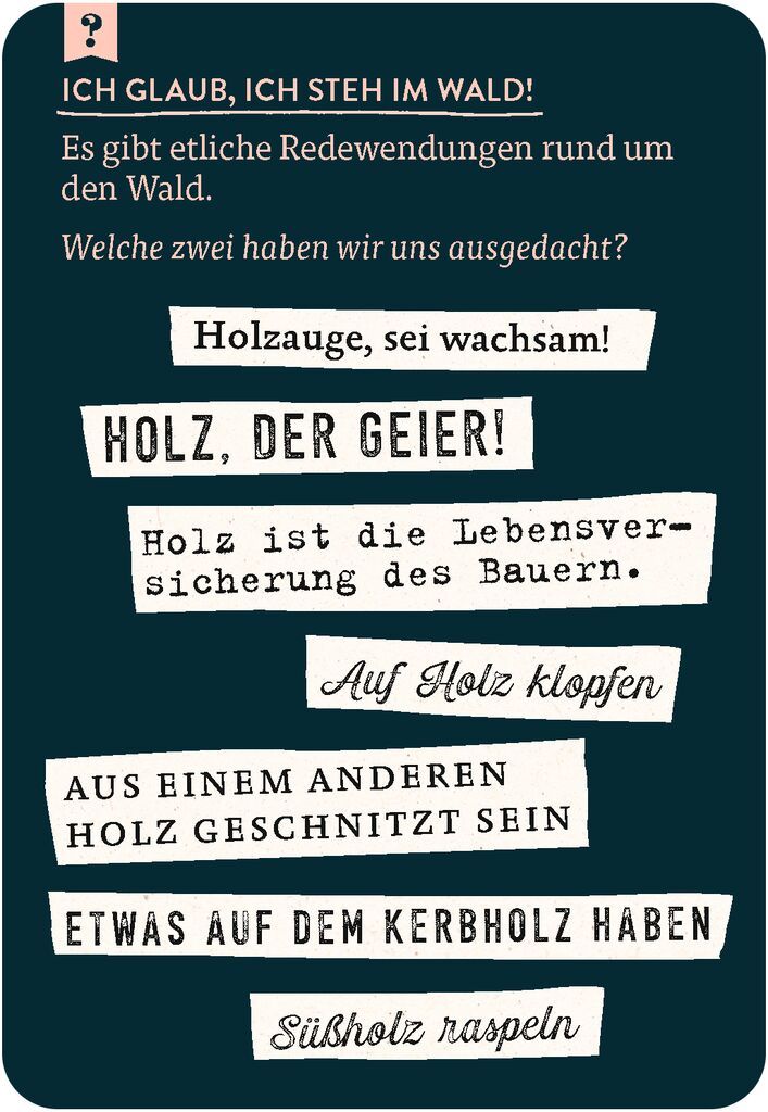 Quiz der Redewendungen & Sprichwörter text, poster, holzschnitt, zitat, deutsch