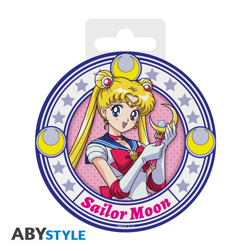 Sailor Moon: Untersetzer Sailor Moon Sailor Moon, Sticker, Character, Circular badge, Pink background