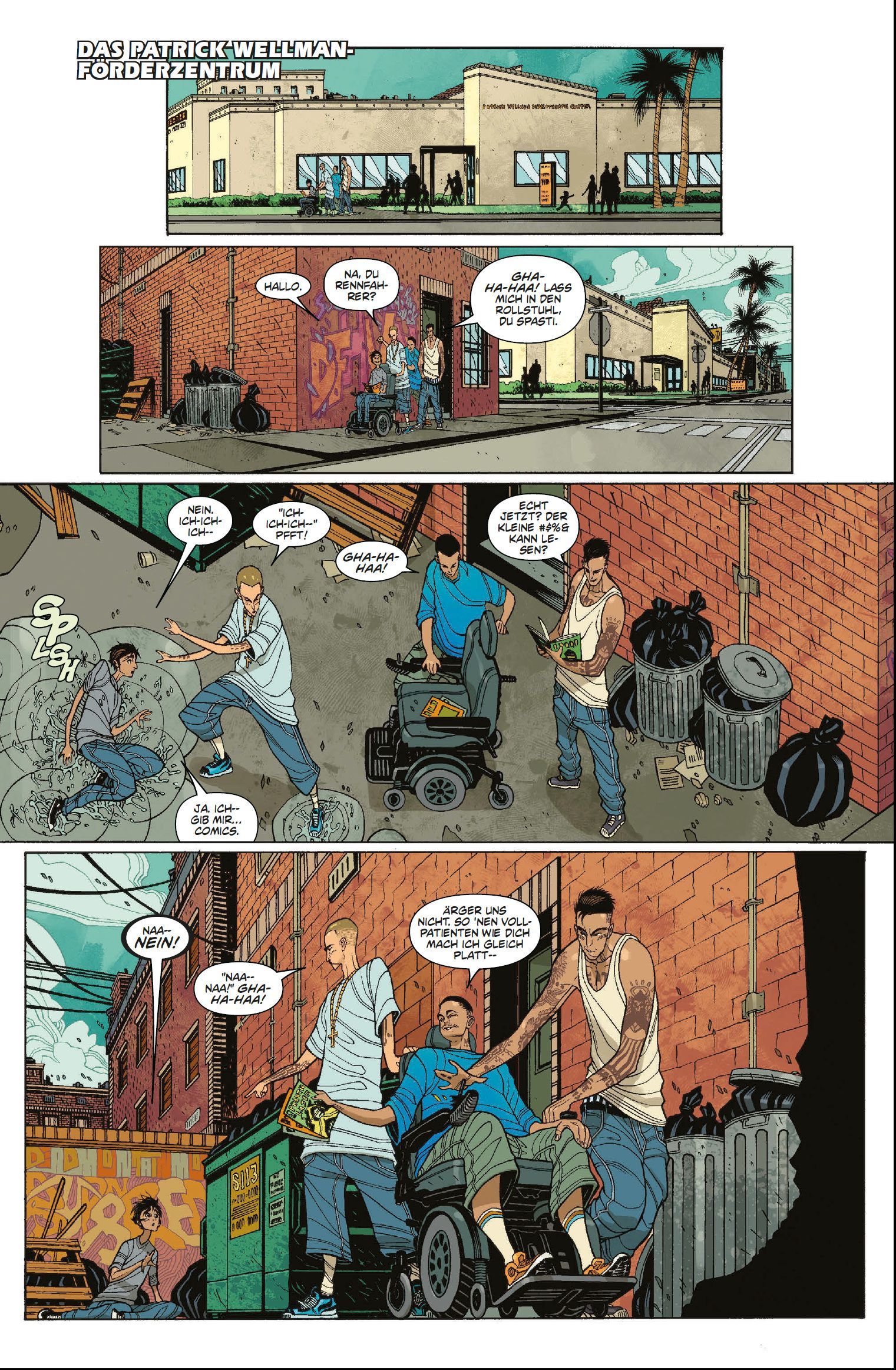 Ghost Rider Megaband 1: Rache auf Rädern comics, graffiti, alley, mülltonnen, straßenszene