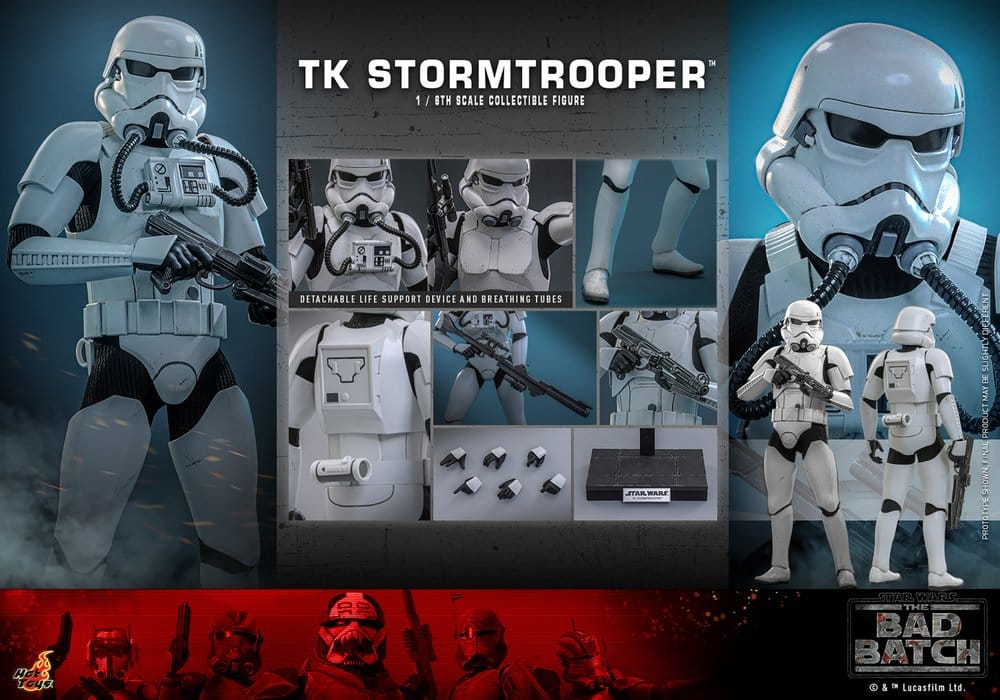 Star Wars AF: Bad Batch TK Stormtrooper 1/6 30cm Person, Helm, Roboter, Pistole, Waffe