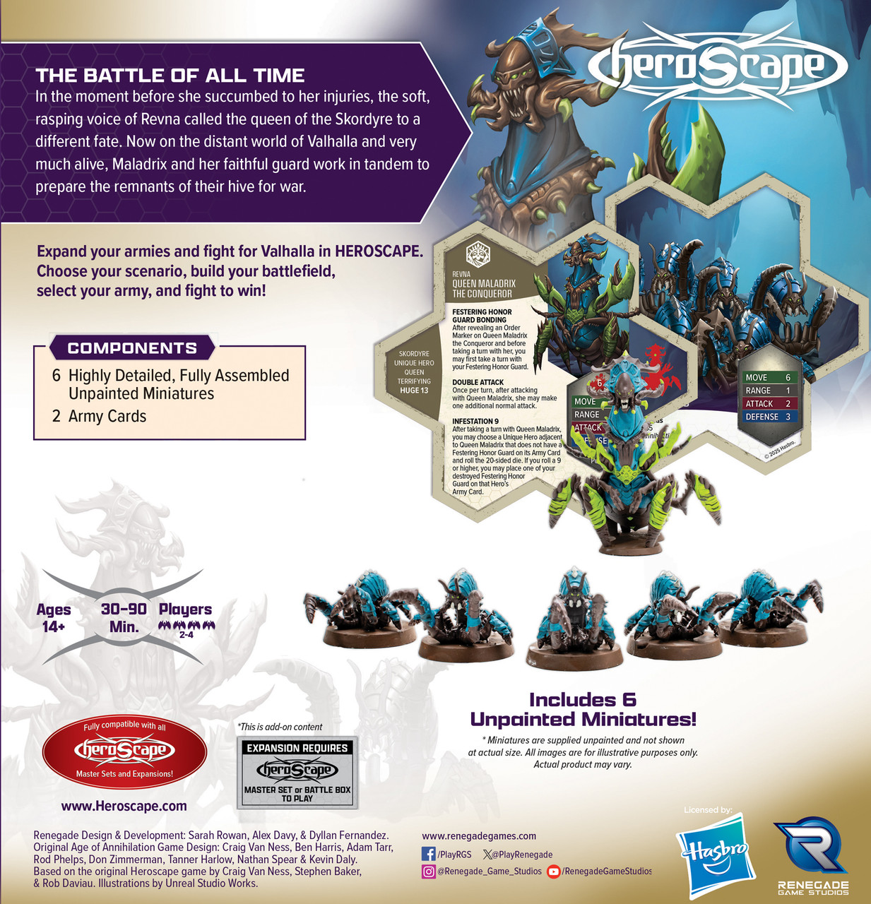 HeroScape: Rising Tide Queen Maladrix & Festering HonorGuard Army Expansion Werbung, Plakat, Pflanze, Person