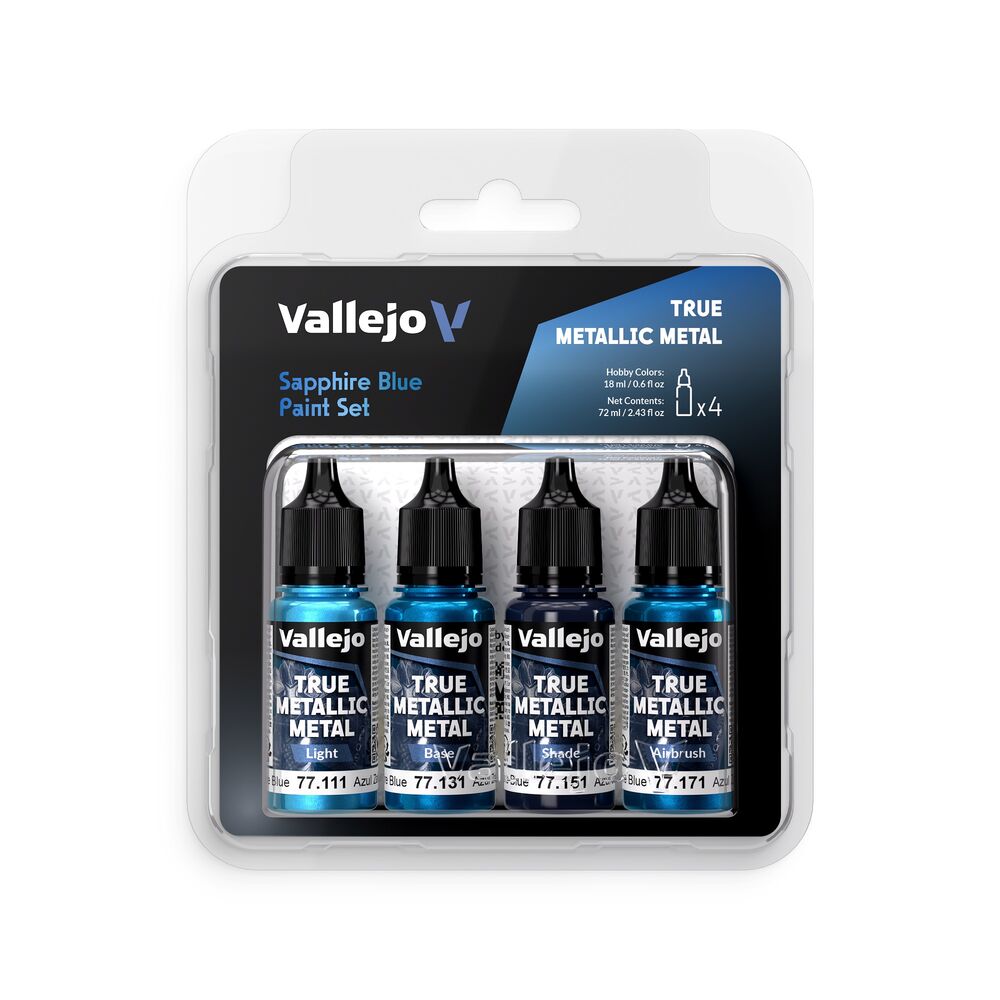 Saphirblau, Malset, Metallisch, Acryl, Vallejo True Metallic Metal