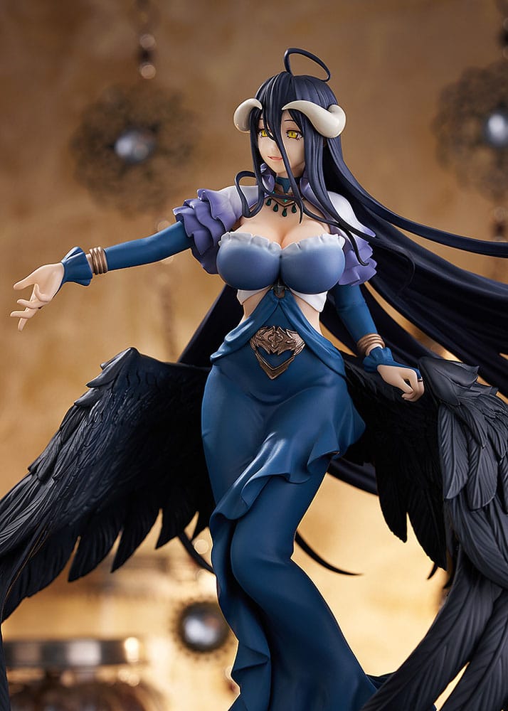 Figurine, Statue, Blaues Kleid, Flügel, Riesenhörner