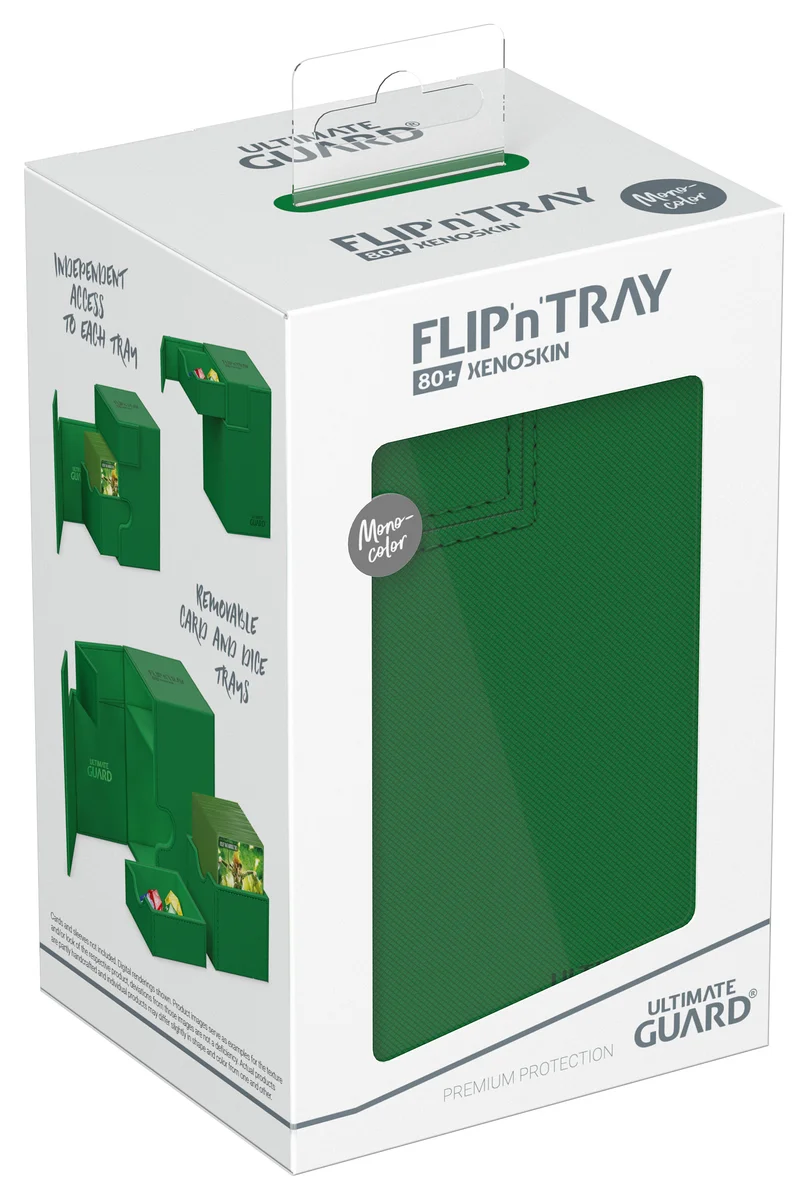 Ultimate Guard: Deckbox Flip'n'Tray 80+ Xenoskin Monolor Grün