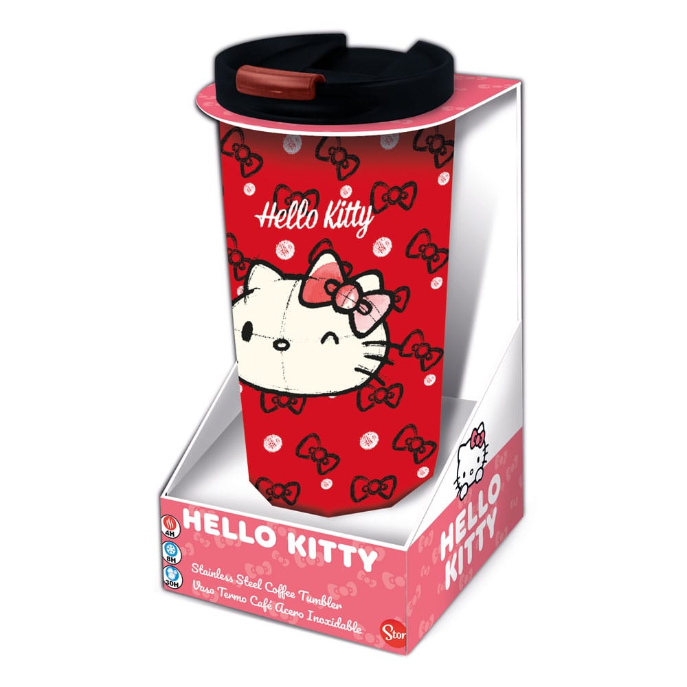 Hello Kitty: Reisebecher Edelstahl/isloiert Sketch rot 425ml Hello Kitty: Reisebecher Edelstahl/isloiert Sketch rot 425ml