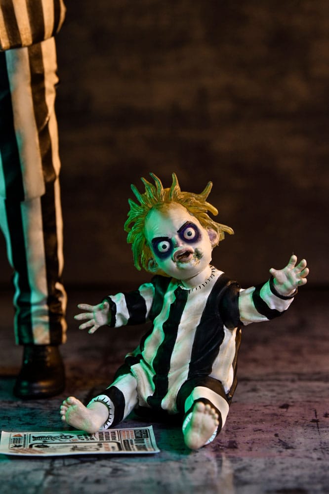 Beetlejuice AF: Ultimate Beetlejuice (Striped Suit) 18cm Puppe, Doll, Puppenfigur, Sträflingskostüm, Puppe mit Streifen