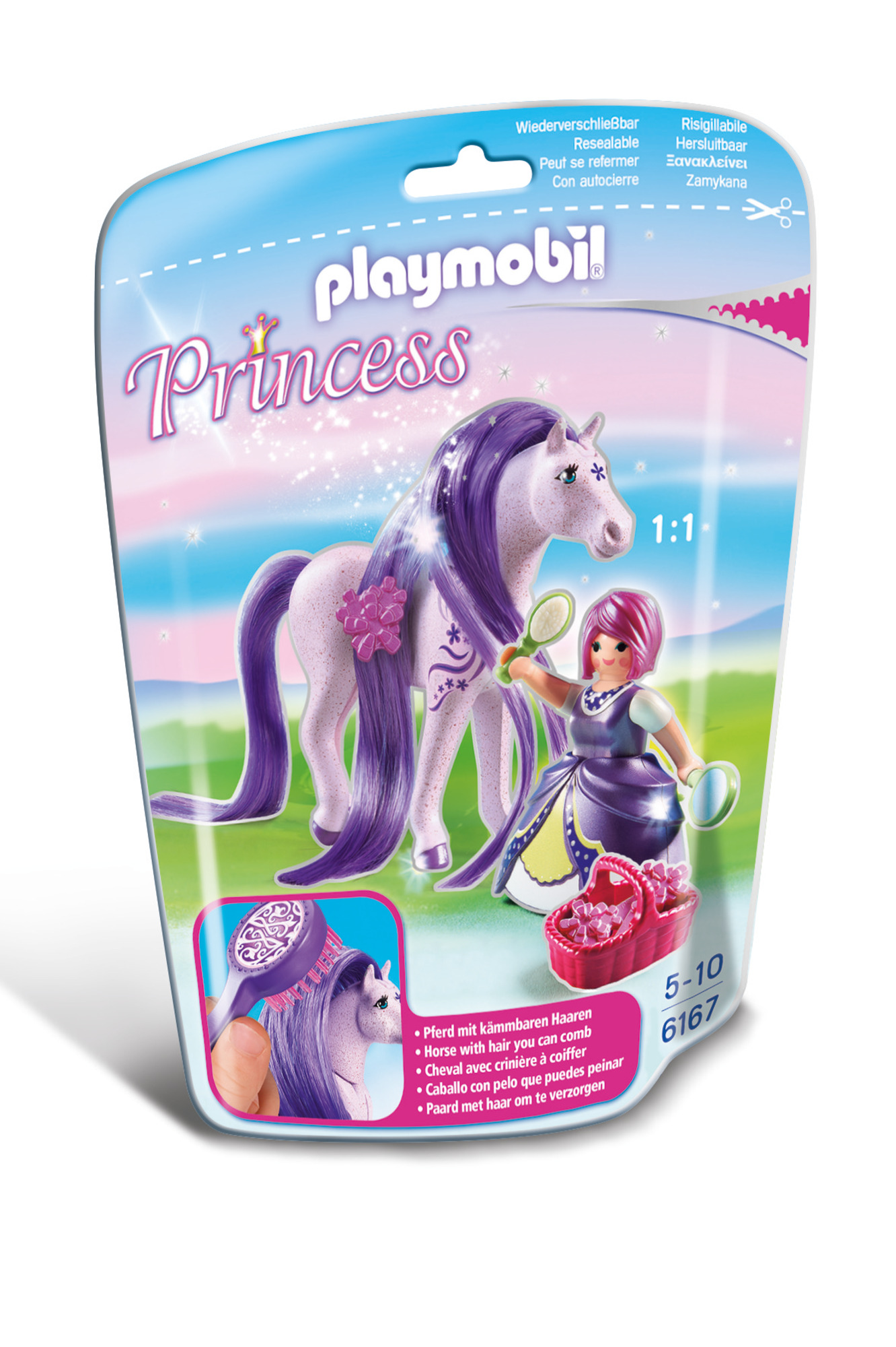 Playmobil: Princess - Kämmpferd Viola Spielset, Pony, Princess, Haarkamm, Zubehör