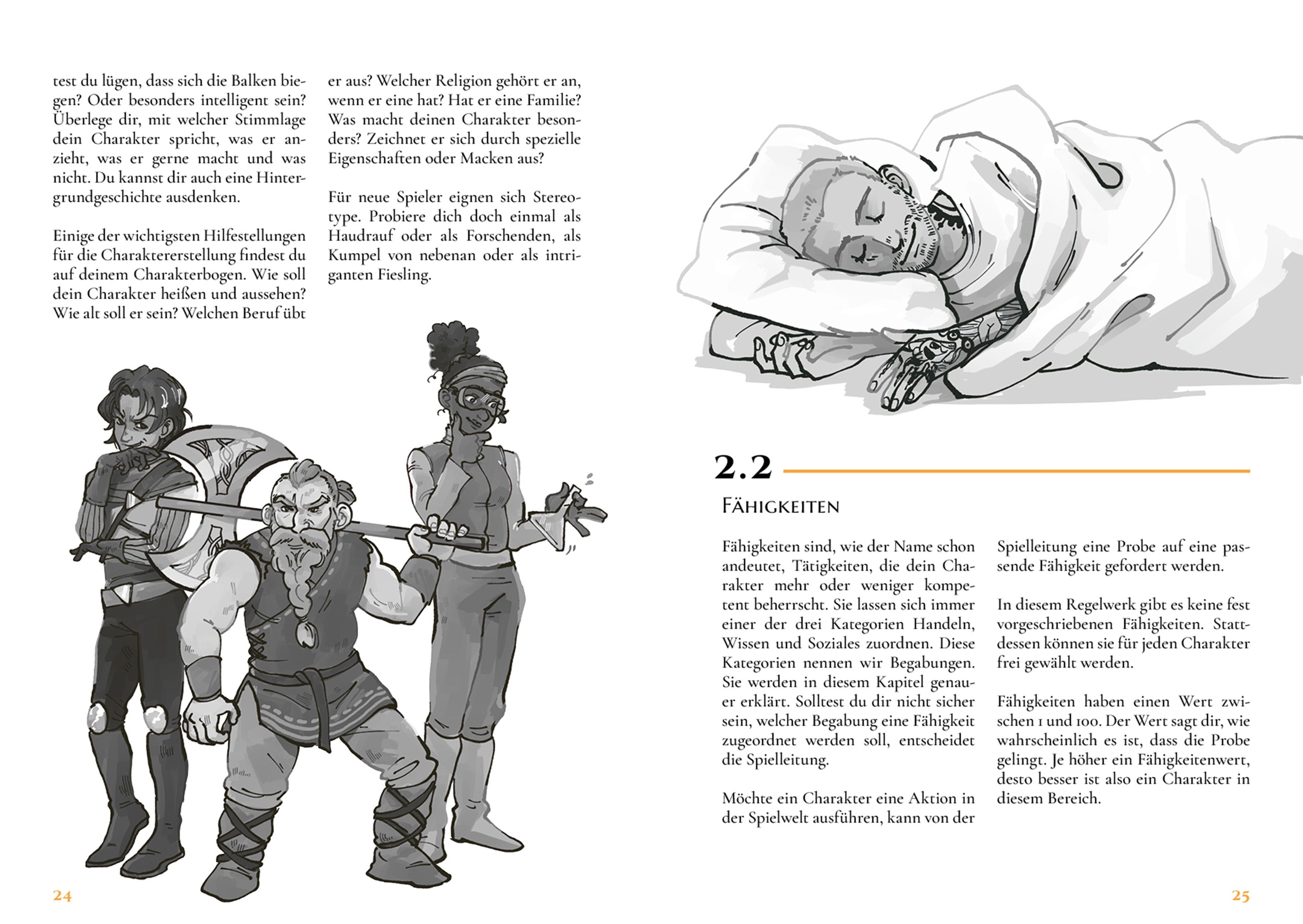 Wandbild-Charaktere, Fantasy-Charaktere, Kämpfer, Wikinger-Stil, Rollen-Illustration