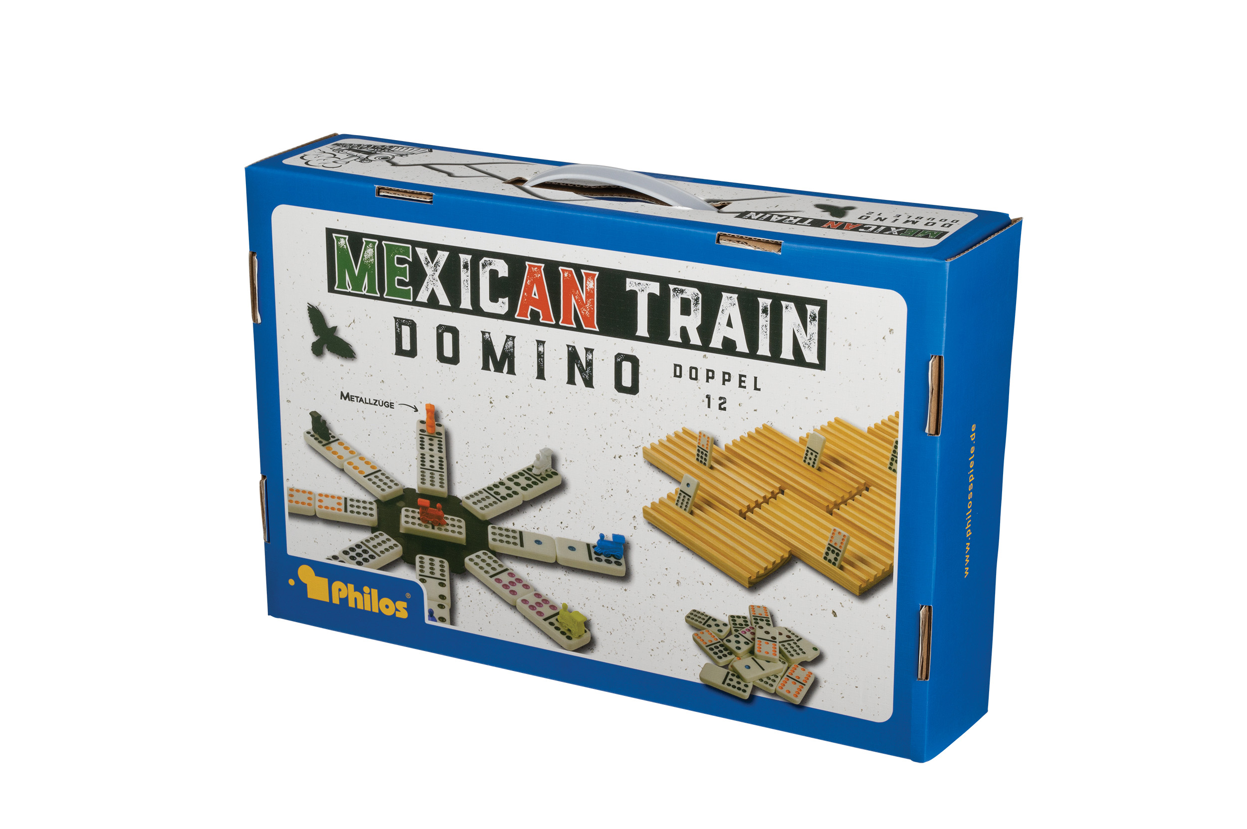 Domino Mexican Train Domino, Legespiel, Mexican Train, Holzbausteine, Box-Verpackung