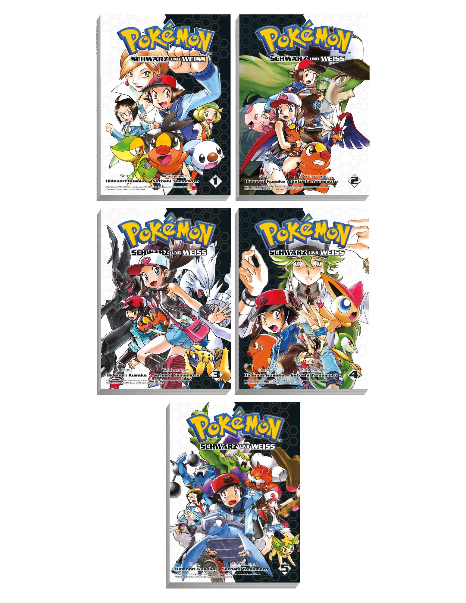 Pokémon Schwarz und Weiß Bd.1-5 Manga Pack