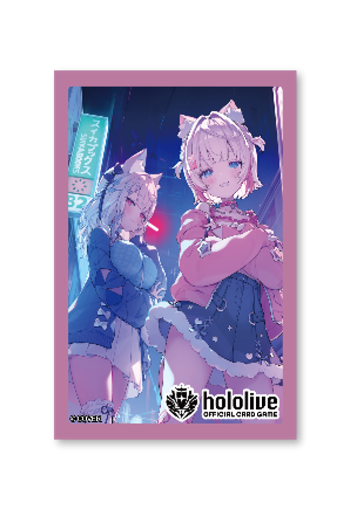 Hololive CCG: Sleeves Vol.46 FUWAMOCO (55) card, anime, mädchen, katzenohren, pinke-hoodie