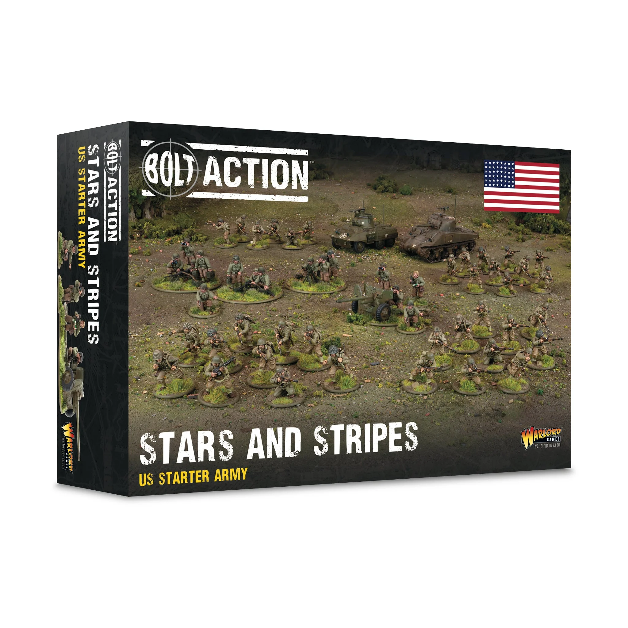Bolt Action: US - Stars and Stripes US starter army Miniature soldiers, US Army, tabletop game, battle figures, flag