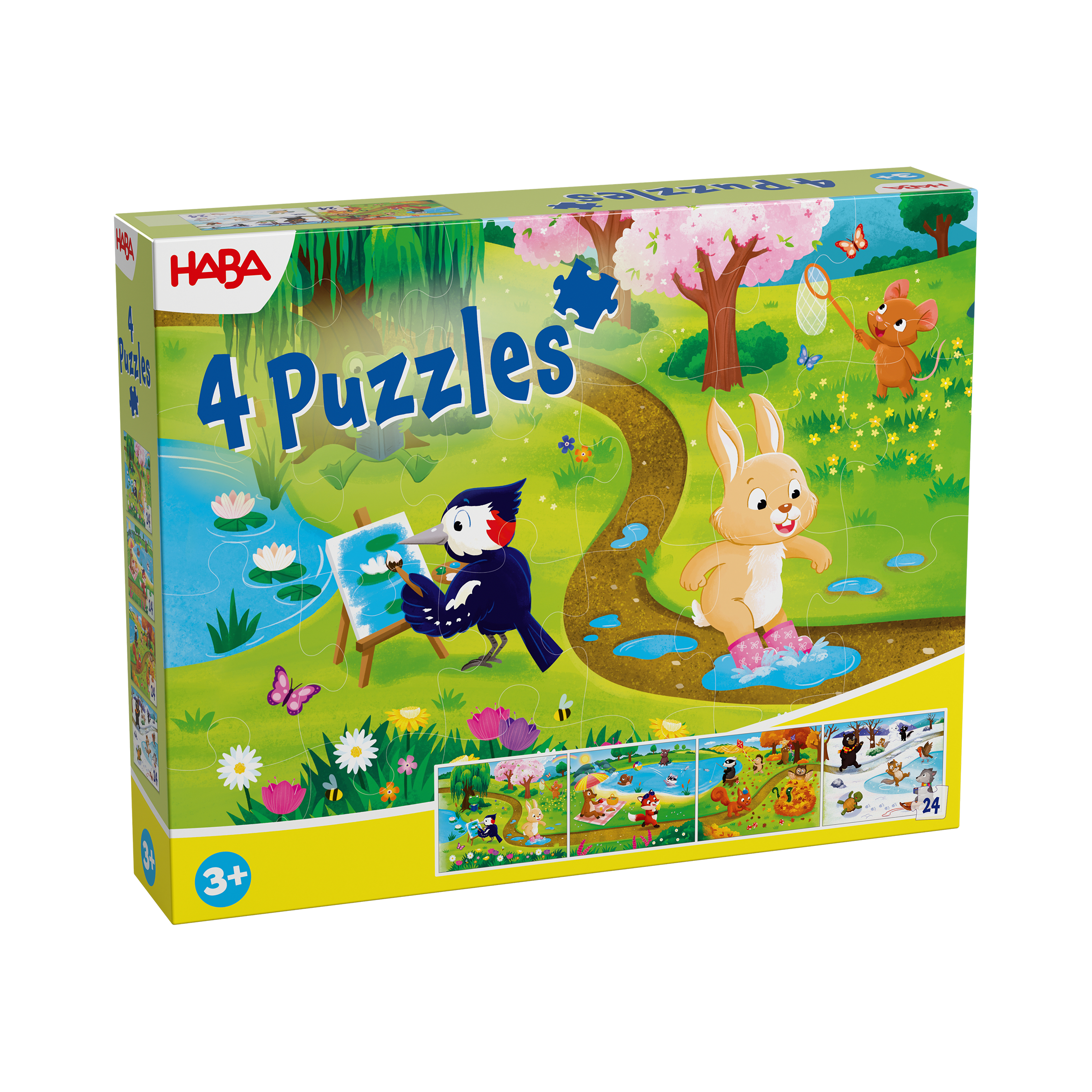 Puzzle, 4 Puzzles, Kinder, Tiere, Natur