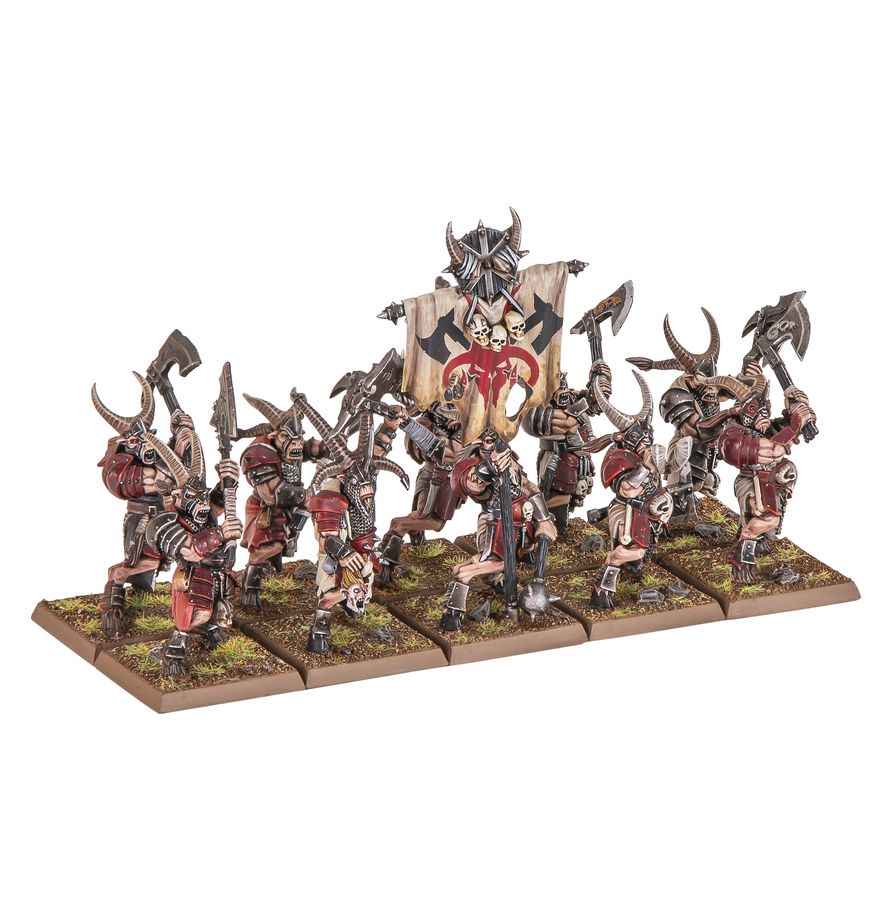 Krieger Miniaturen, Fantasy Armee, Axten-Träger, Hammer-Wächter, Bases-Gras
