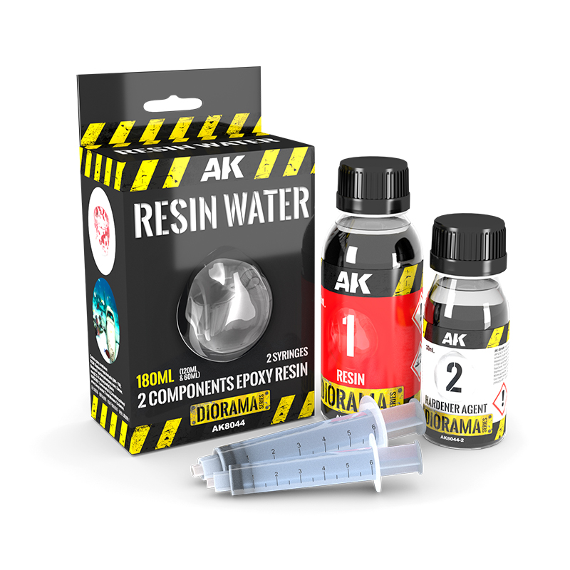 AK: RESIN WATER 2-COMPONENTS EPOXY RESIN - 180ml AK: RESIN WATER 2-COMPONENTS EPOXY RESIN - 180ml