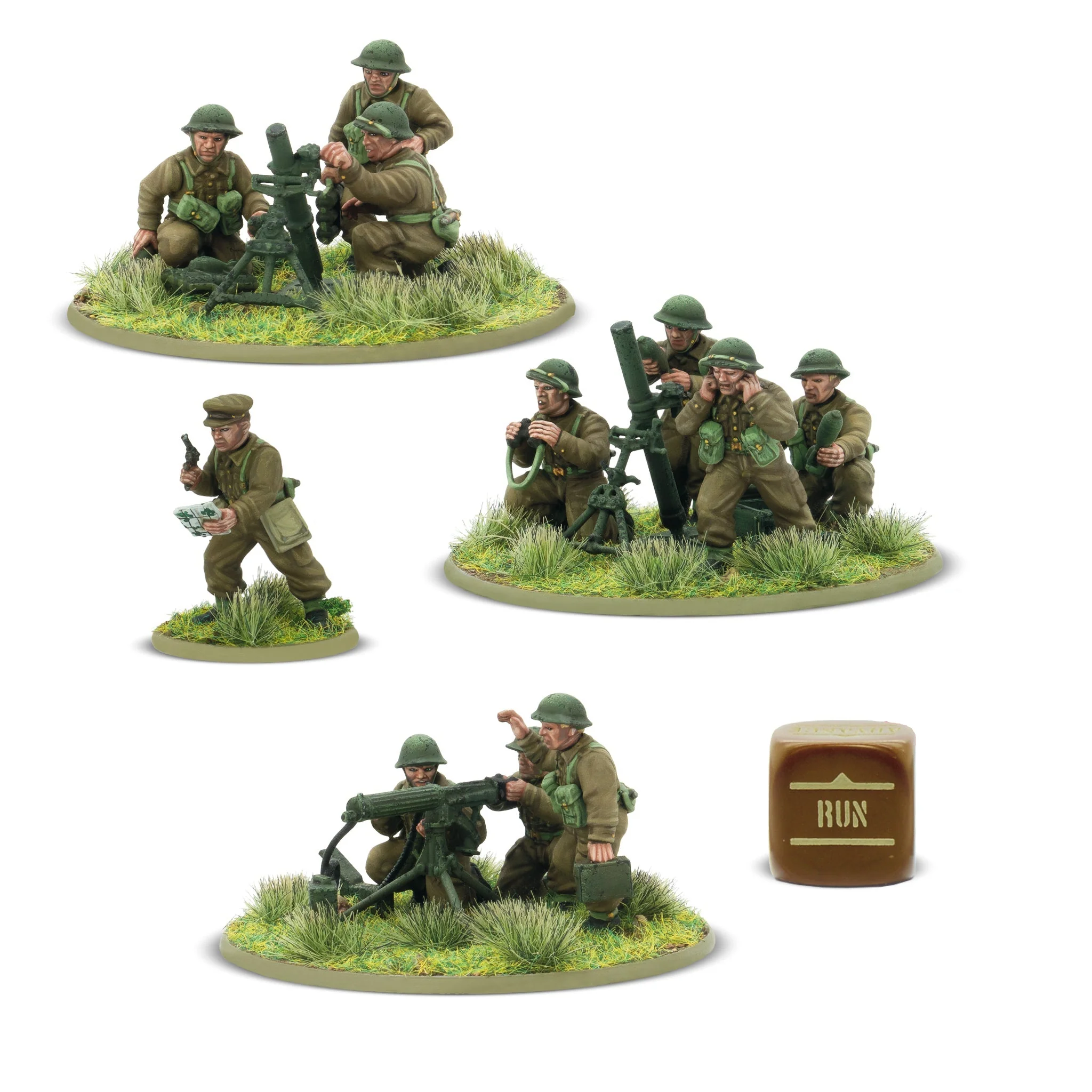 Miniatur, WWII-Soldaten, Artillerie, Feldtruppe, Geländebasis