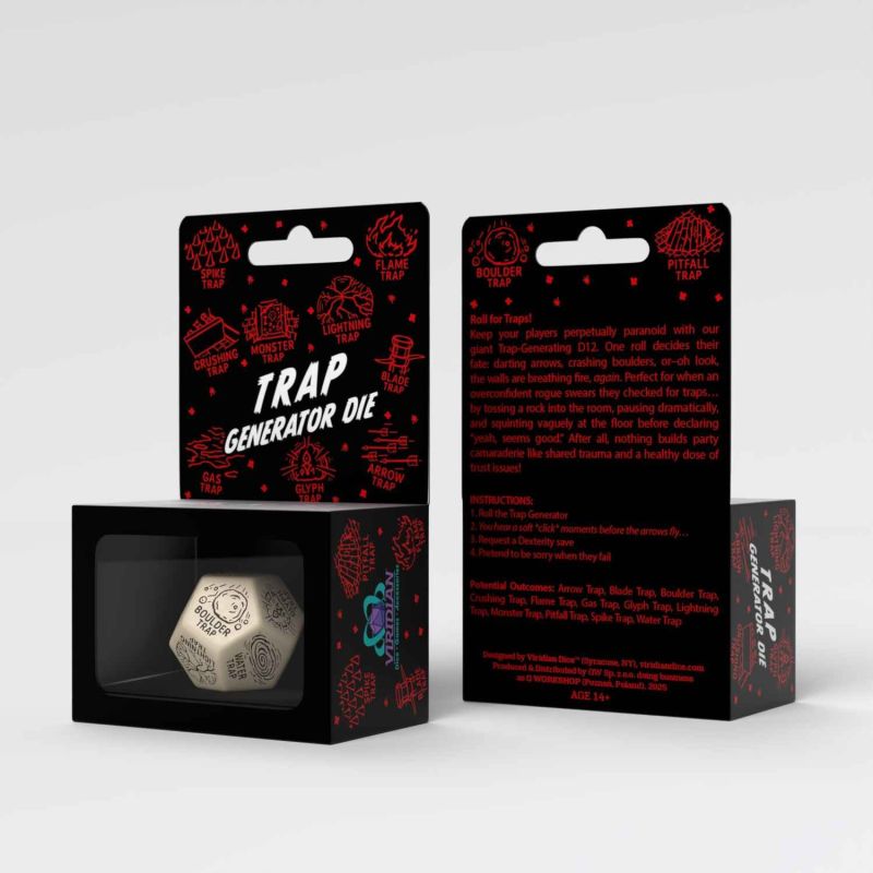 Trap Generator Die: Beige & Black die, Trap Generator Die, Würfel-Set, Würfel, Spielwürfel