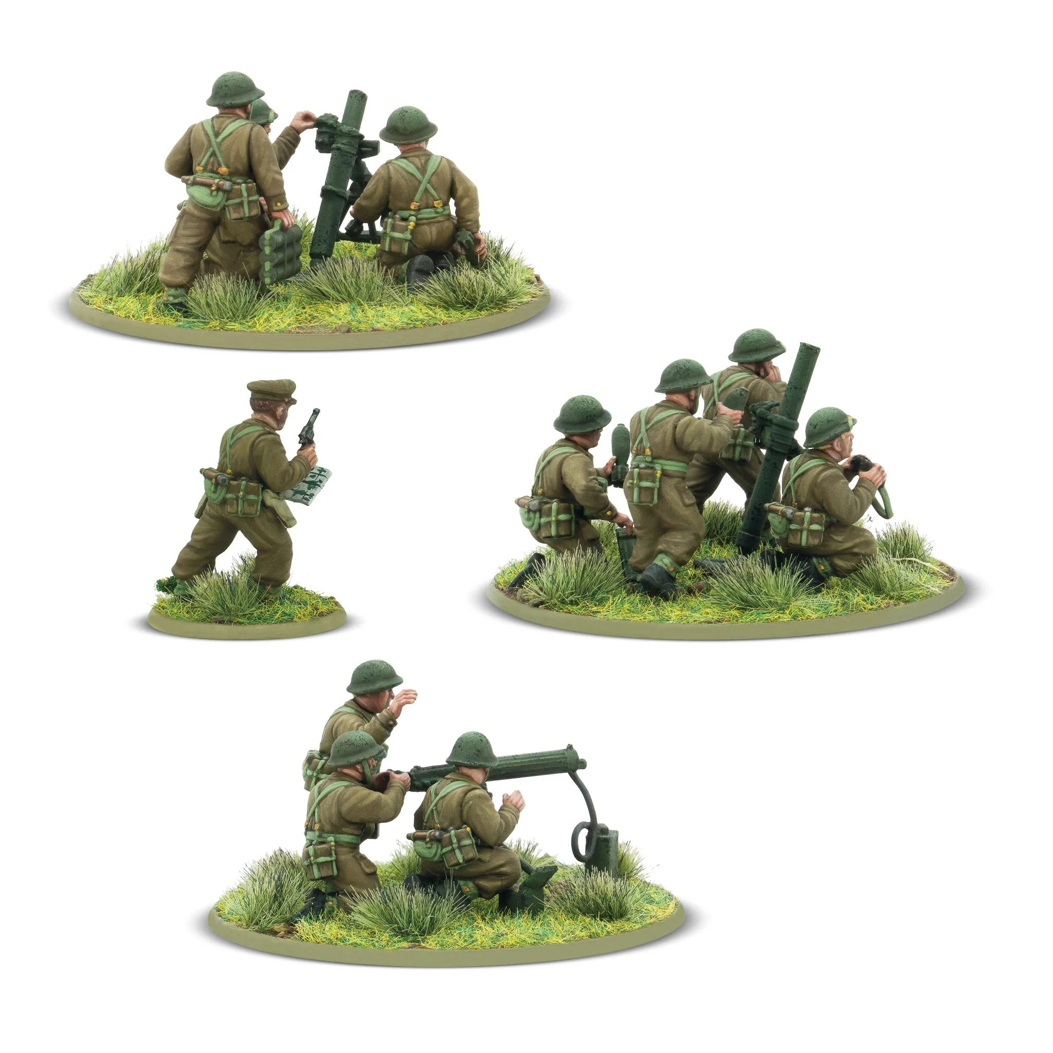 Miniaturen, Soldaten, Artillerie, Grasboden, Soldaten mit Mortier