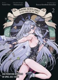 japanisches Manga-Charakter, weiße Haare, Handschuhe, schwarzes Outfit, Schusswaffen