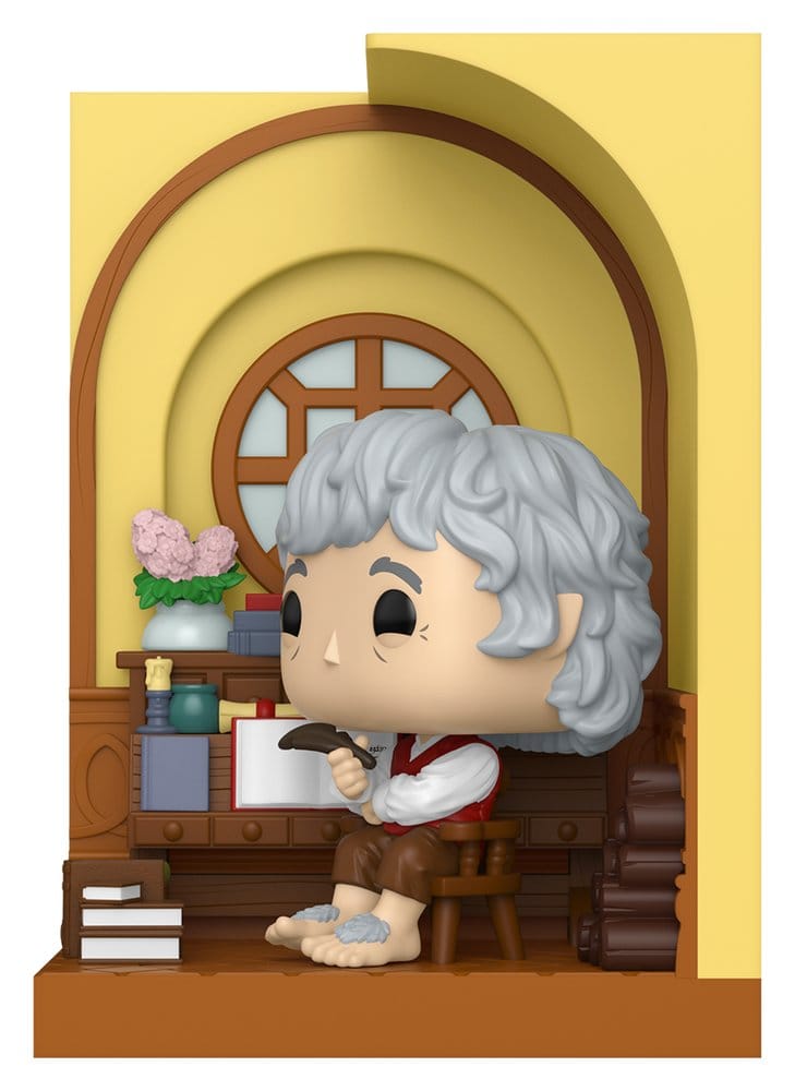 Herr der Ringe: POP Bilbo Baggins in Bag-End Diorama 9cm figurine, ältere person, holzschreibtisch, holzstuhl, zimmer dekor
