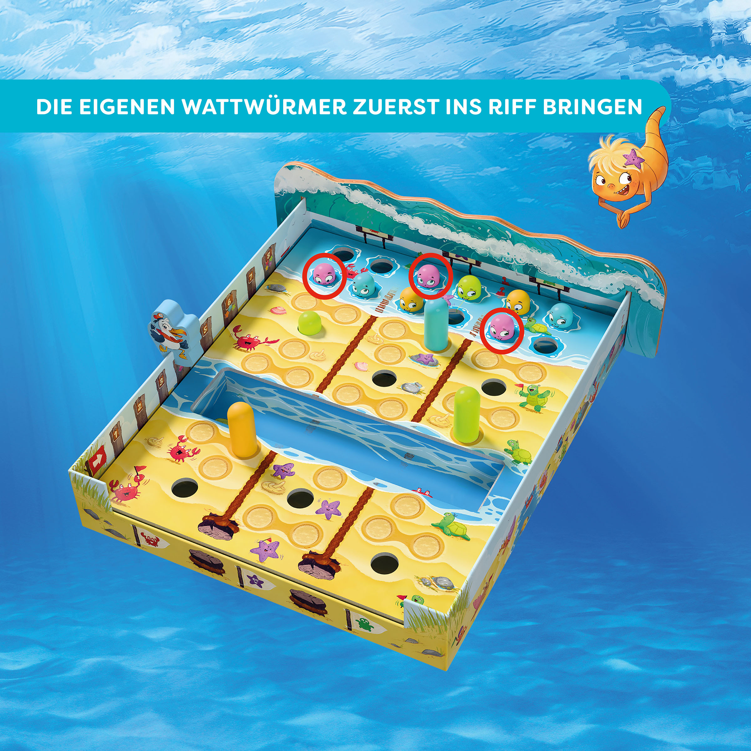 Watt geht ab?! Tischspiel, Sortier-Spiel, Unterwasser-Thema, Kastenspiel, Figurenschafte