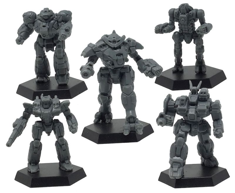 Battletech: Clan Striker Star Roboter, Miniaturen, Kunststoff, Set, Figuren