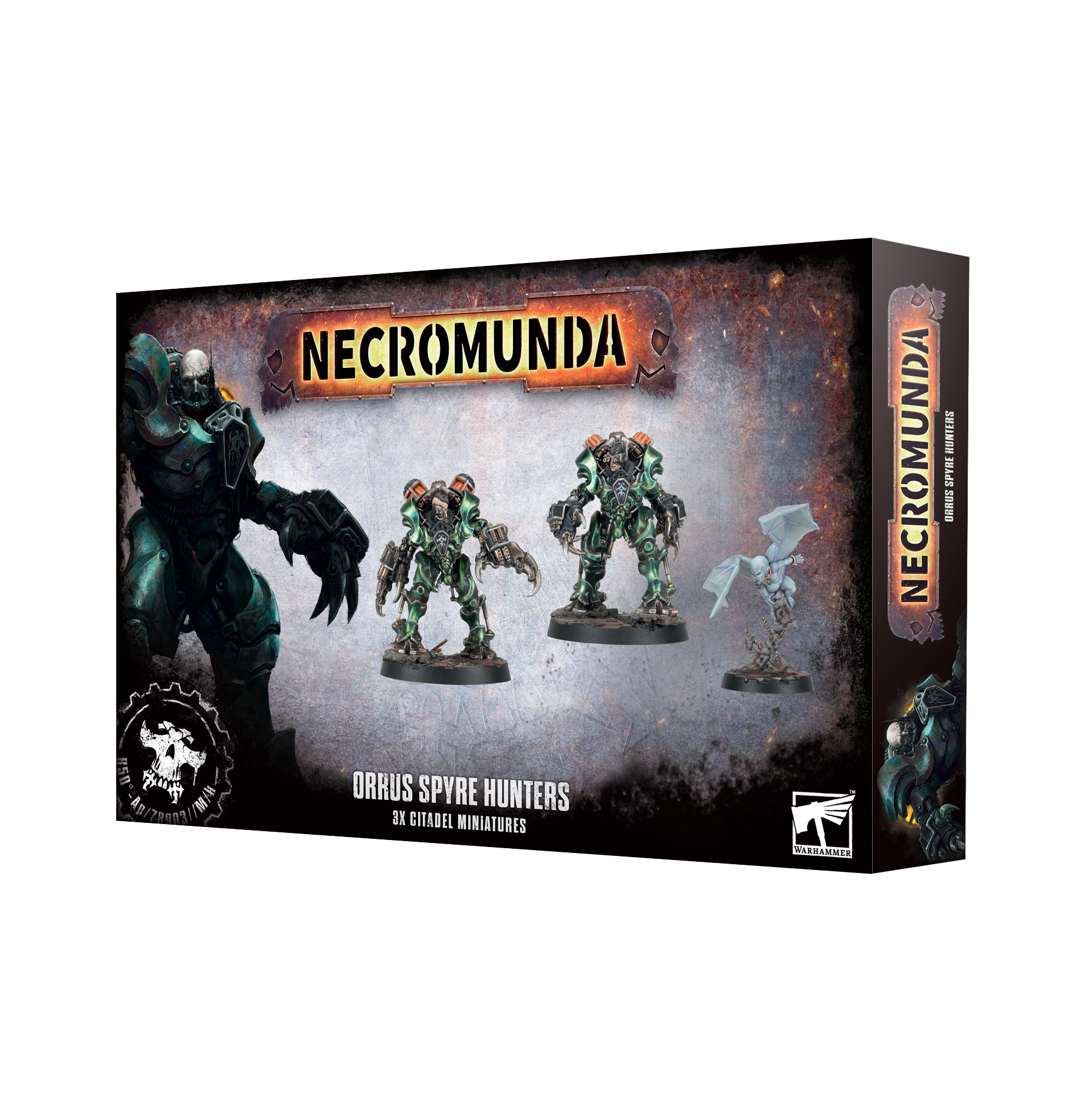 Necromunda: Orrus Spyre Hunters Orrus Spyre Hunters, 3x Citadel Miniatures, Minifiguren, grünes Armor, außerirdische Figuren