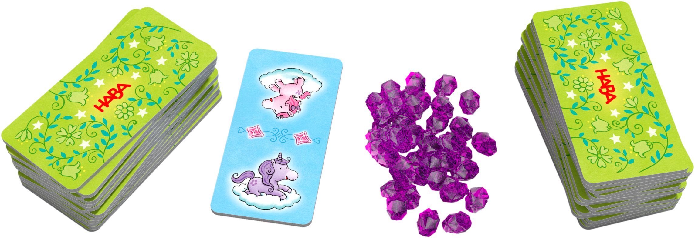 Einhorn Glitzerglück-Spielesammlung karten, pony, glitzersteine, spielkarten, set