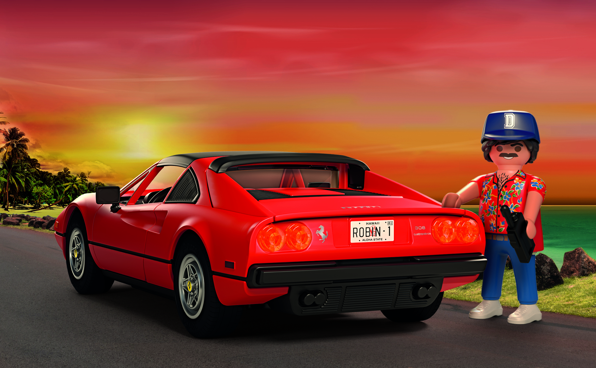 Sportscar, Rotes Auto, Coupé, Kennzeichen, Lego-Figur