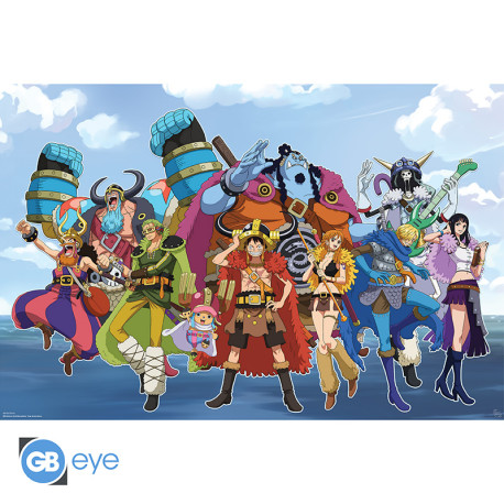 One Piece: Poster Elpaph 91,5x61cm Pirate group, Sea voyage, Fantasy illustration, Crew illustration, Colorful characters