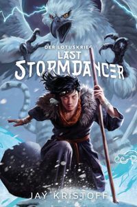 jacketed warrior, staff, storm imagery, white bird, book cover