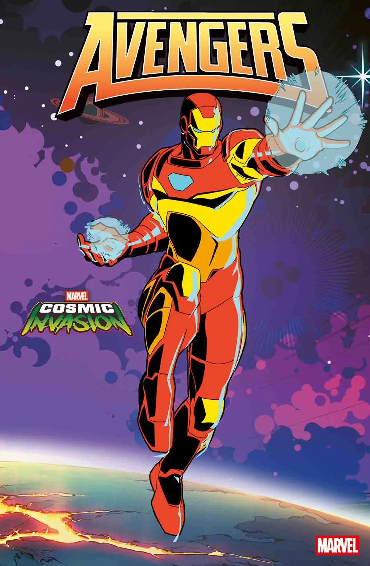 Avengers #31 Gamescom Variant (333) superhero, Iron Man suit, red suit, space background, cosmic invasion