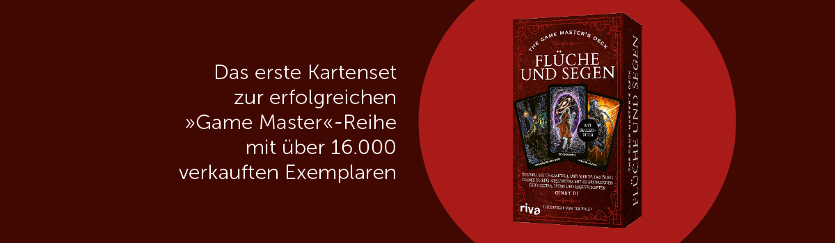 Kartenspiel, Brettspiel, Boxenbild, roter Hintergrund, Erzählthematik