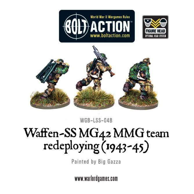 Bolt Action: German - Waffen-SS MG42 MMG Team Redeploying (1943-1945) Bolt Action: German - Waffen-SS MG42 MMG Team Redeploying (1943-1945)