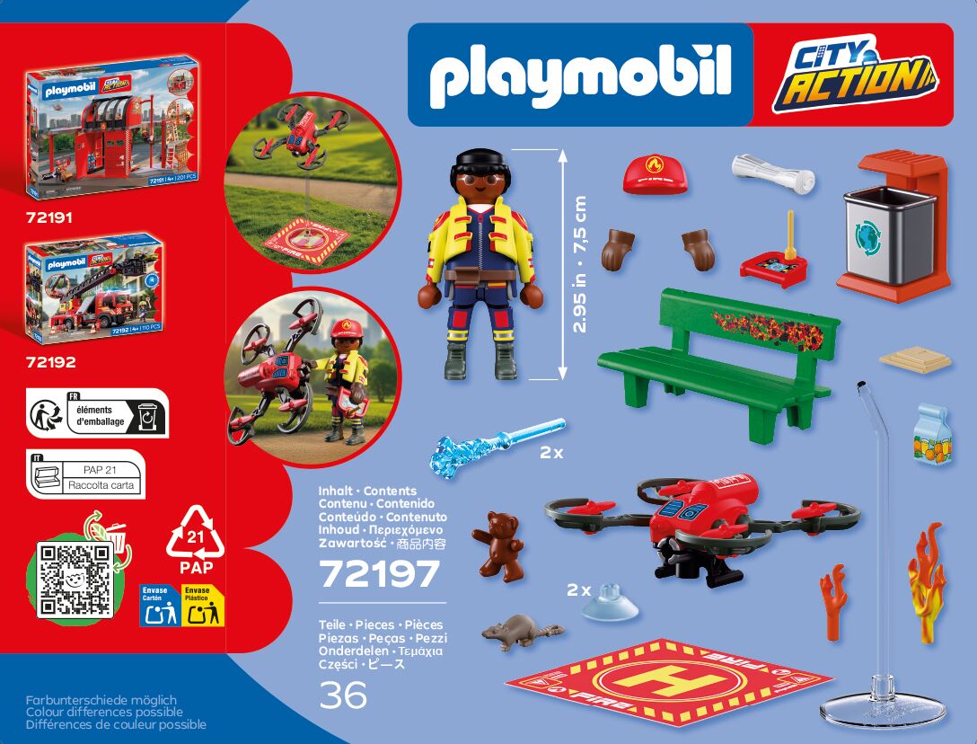 Spielzeug, Playmobil, Feuerwehr, Miniatur, Set