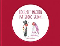 Brautpaar-Illustration, Hochzeitskarte, Roter Hintergrund, Kreis-Design, Cartoon-Paar